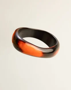 Black and Orange Wooden Bangle