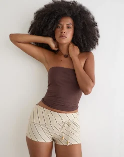 Blasa Short in Tilt Lines Beige