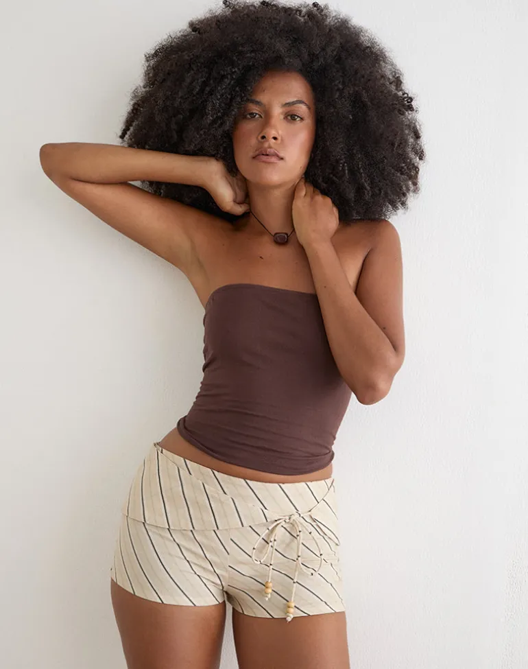 Blasa Short in Tilt Lines Beige