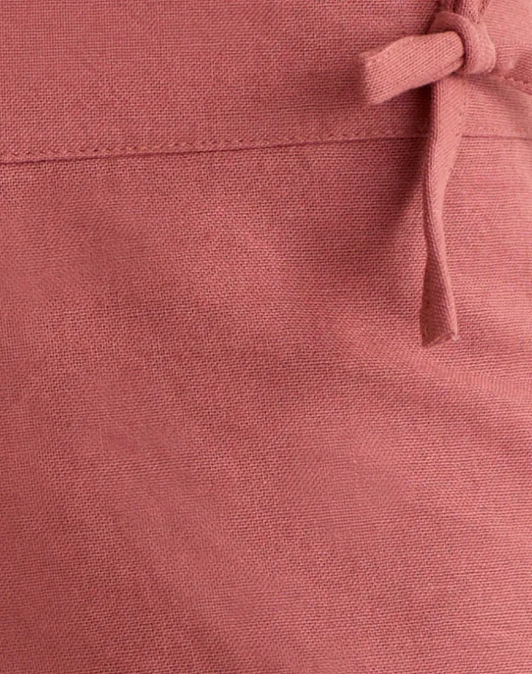 Blazy Tie Short in Linen Tuscan Red