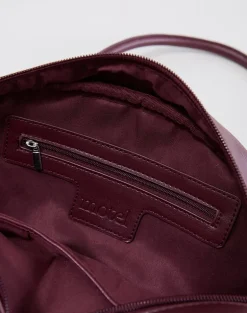 Bowler Bag in Cream and Burgundy
