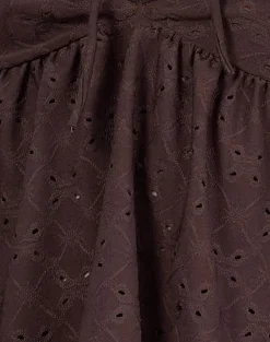 Boyd Bandeau Top in Stretch Broderie Brown