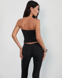 Brea Hardware Butterfly Top in Rayon Jersey Black