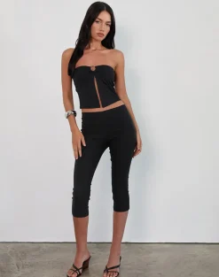 Brea Hardware Butterfly Top in Rayon Jersey Black