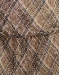 Briani Halterneck Dress in Check Plisse Brown