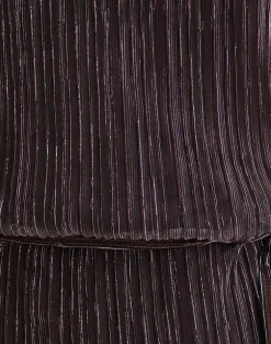 Brienne Top in Brown Shimmer Sheer Plisse