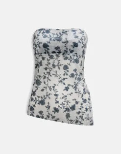Brilia Bandeau Top in Sequin Flower Grey