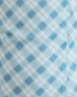 Briva Neck Tie Top in Blurred Check Blue