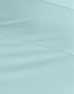 Brix Asymmetric Mini Skirt in Chunk Waist Jersey Aqua