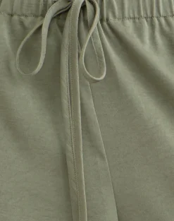 Brizid Balloon Trouser in Crinkle Satin Khaki