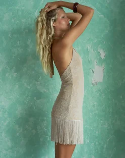 Bukata Mini Dress in Moss Petal Coconut Milk