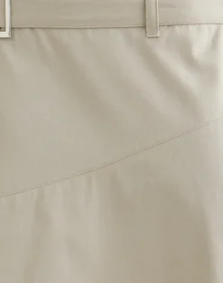 Cabot Midi Skirt with Belt in Cotton Twill Latte