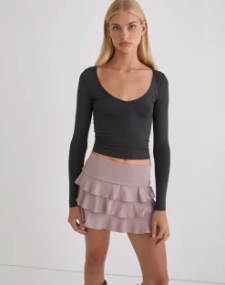 Calali Mini Skirt in Jersey Dusty Mauve