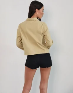 Calva Boxy Jacket in Tan