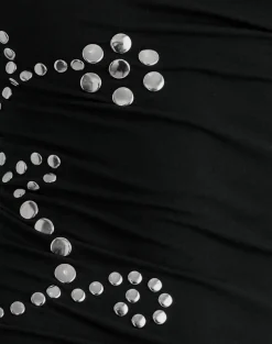 Calypso Top in Jersey Black with Floral Studs