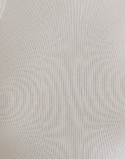 Cariter Racer Vest Top in Ribbed Off White