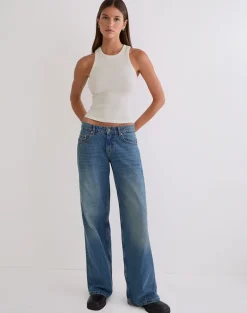 Cariter Racer Vest Top in Ribbed Off White