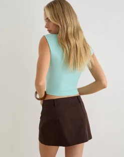 Carlin Mini Skirt in Brown