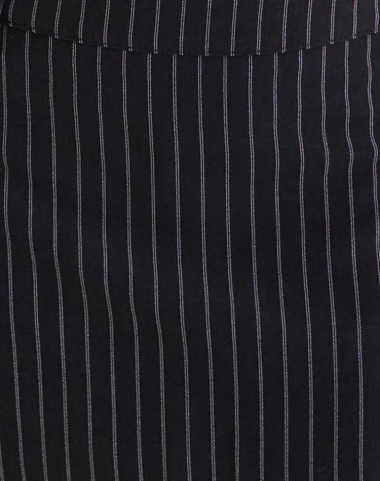 Carlin Mini Skirt in Tailoring Pinstripe Black