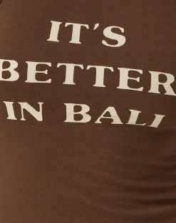 Carter Vest Top in Cocoa It's Better in Bali Slogan