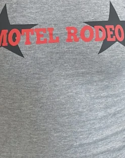 Carter Vest Top in Grey Marl with Motel Rodeo Graphic