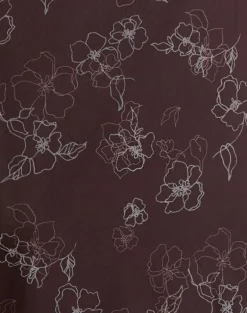 Catrin Midi Dress in Doodle Flower Flock Brown