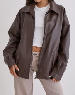 Cavita Jacket in PU Bitter Chocolate