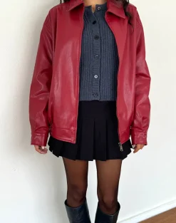 Cavita PU Jacket in Blood Red
