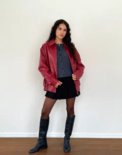 Cavita PU Jacket in Blood Red