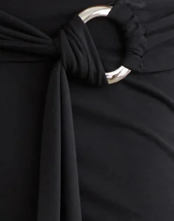 Cerelia Trouser in Cupro Black with Tie Belt