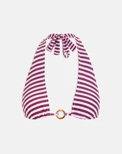 Cerry Bikini Top in Vivid Lines Purple and Pink