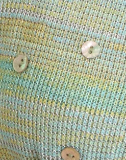Cerry Top in Green Metallic with Shell Buttons