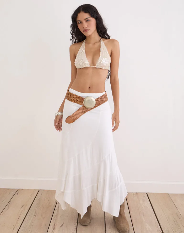 Cerry Top in Sequin Crochet Cream