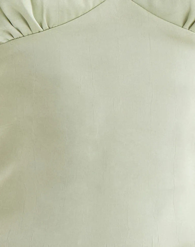 Chatura Cami Top in Satin Sage with Picot Trim