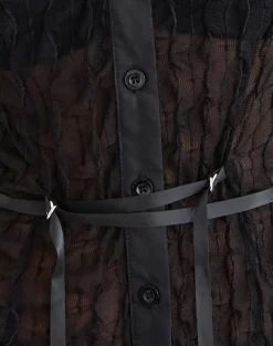 Christabel Shirt in Textured Mesh Black