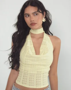 Chupa Top in Broderie Flower Lace Lemon