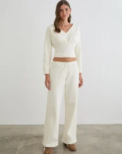 Cille Loose Jogger in Fleece Winter White