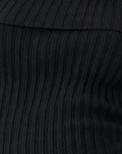 Circe Off-Shoulder Long Sleeve Knit Top in Black
