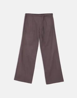 Cisaw Trouser in Linen Deep Taupe Brown