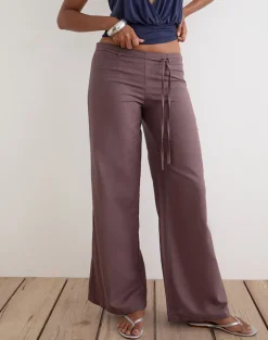 Cisaw Trouser in Linen Deep Taupe Brown