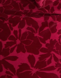 Clandy Cowl Top in Flocked Mesh Flower Cherry