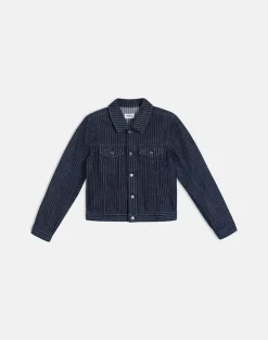 Classic Denim Jacket in Stripe Indigo