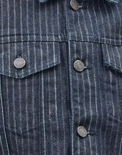 Classic Denim Jacket in Stripe Indigo