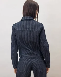 Classic Denim Jacket in Stripe Indigo