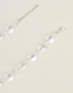 Clear Large Stone Silver Plated Necklace
