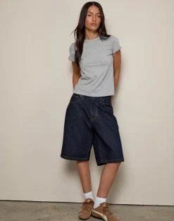 Clio Baggy Tee in Grey Marl
