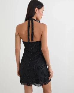 Codami Mini Dress in Sequin Knit Black
