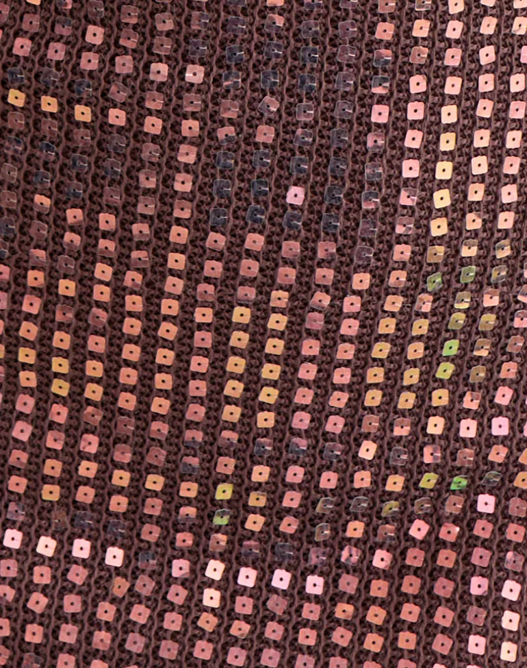 Codamo Mini Dress in Sequin Knit Dark Brown