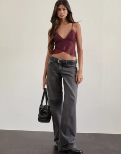 Cojira Mesh Butterfly Top in Tonal Burgundy Paisley