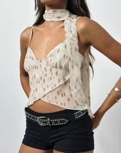 Cojira Top With Scarf in Bambi Ivory